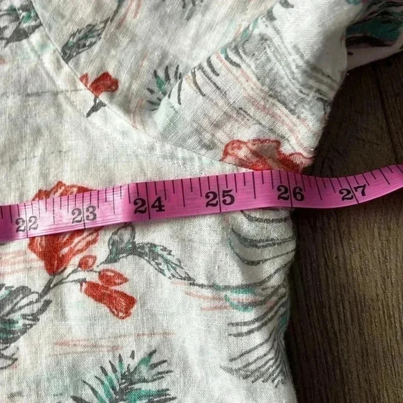 [XXL]Black Brown 1826 Linen Hawaii Floral S/S Button Up  Shirt Men - Picture 4 of 5